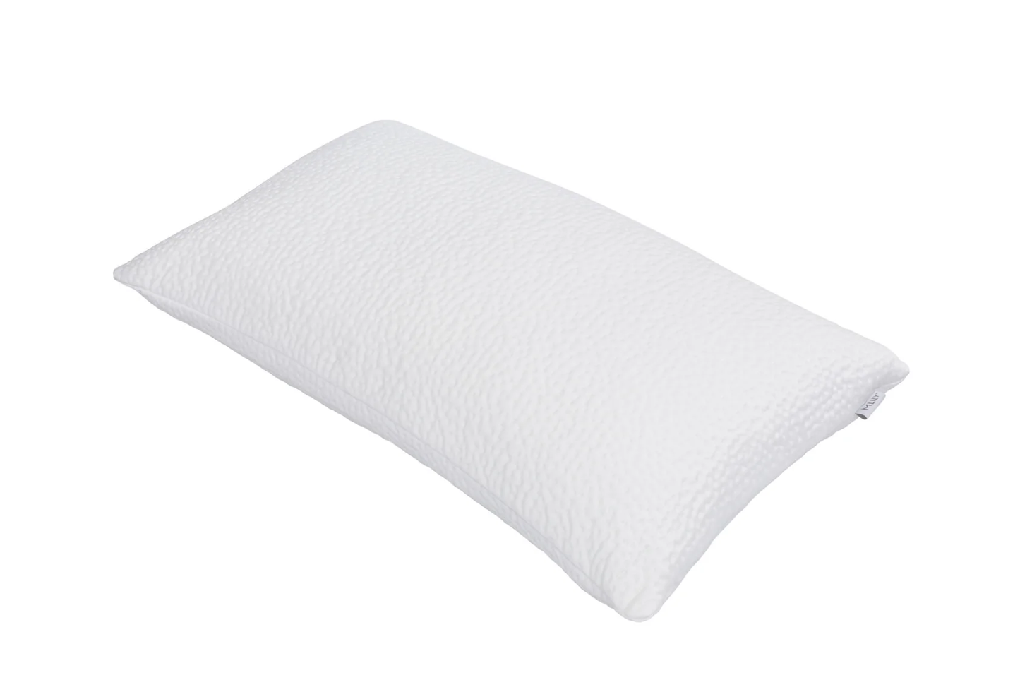 White pillow on a white background- Harmony-Cool-Pillow- shredded memory foam filled