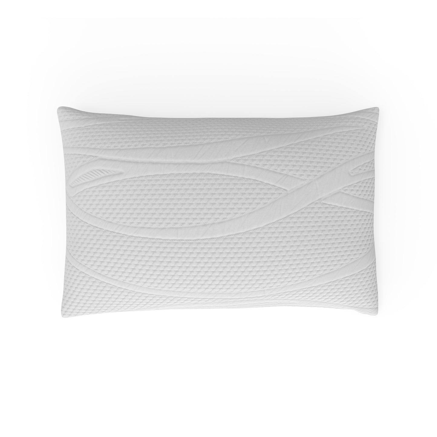 Top view of Owen Holmes Essentials Memory Foam Blend Pillow with textured white cover
