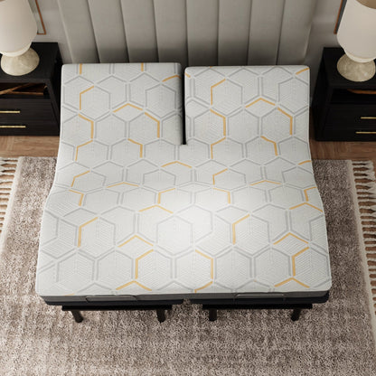 12 inch Copper Mattress in a Bedroom. Head-up only. Mattress with geometric pattern in a bedroom setting