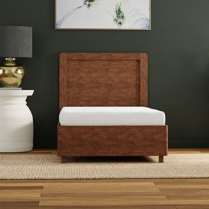 6 inch firm memory foam mattress- Twin XL size on wooden platform bed