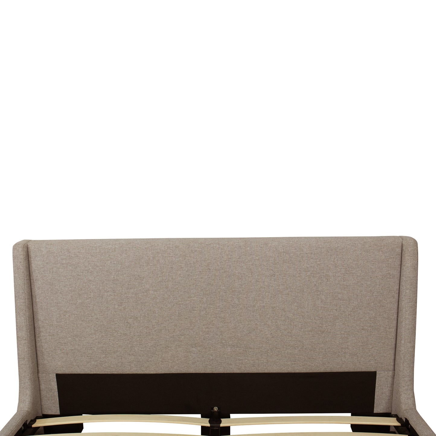 Alder-upholstered platform bed_Beige- headboard close-up on white background