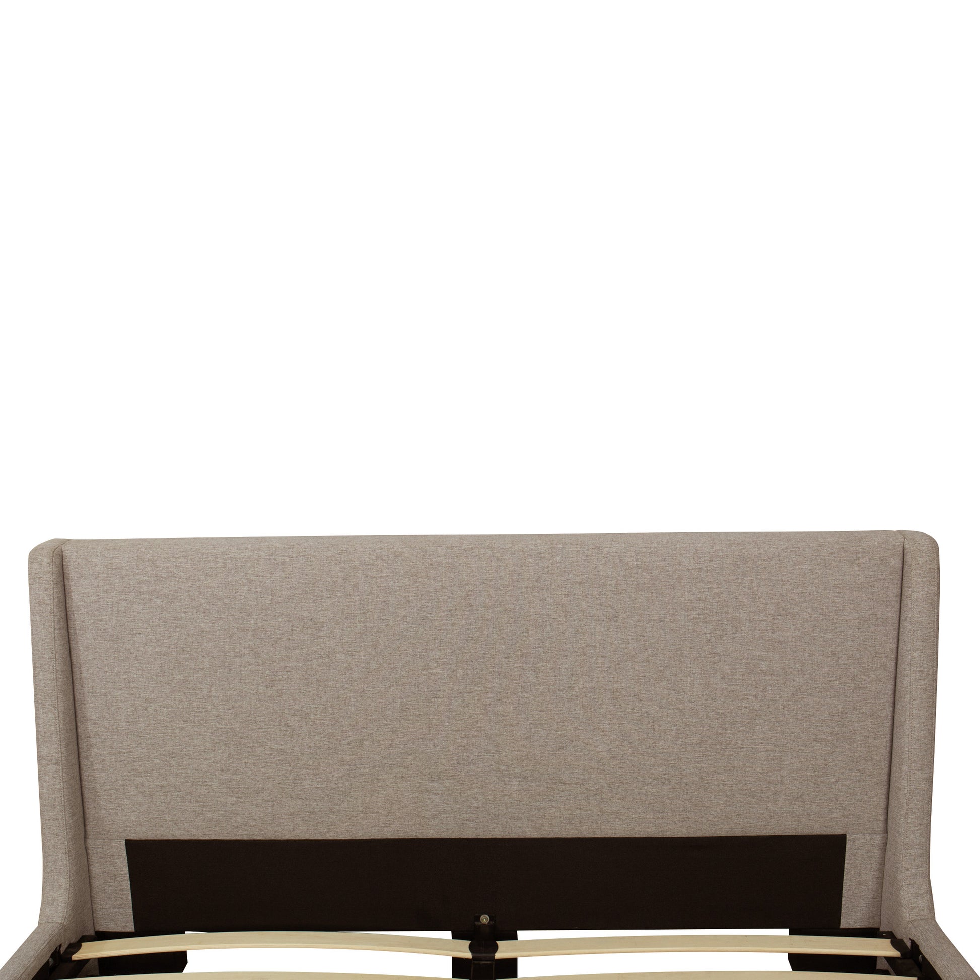 Alder-upholstered platform bed_Beige- headboard close-up on white background