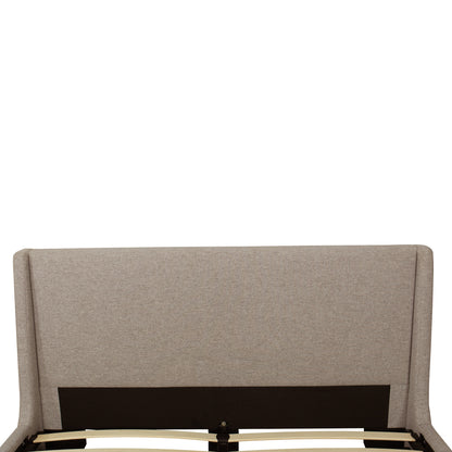 Alder-upholstered platform bed_Beige- headboard close-up on white background