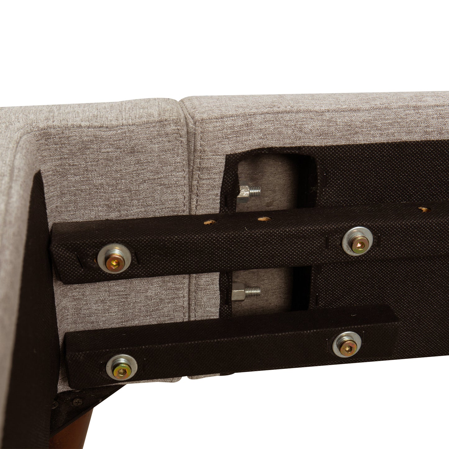 Alder-upholstered platform bed_Beige- side rail close-up