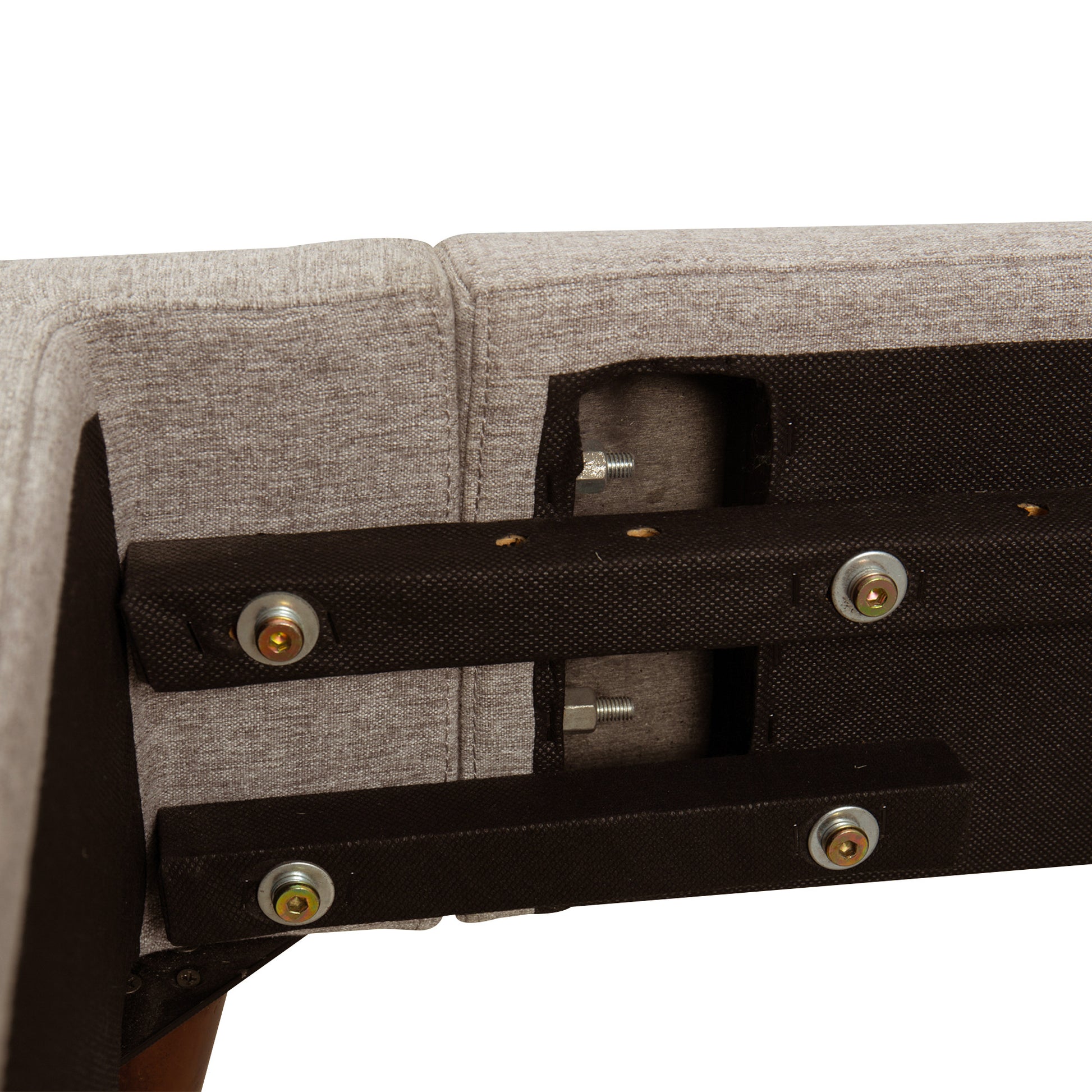 Alder-upholstered platform bed_Beige- side rail close-up