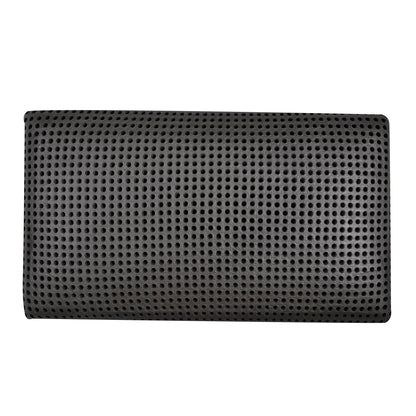 Black perforated Bamboo Charcoal pillow on a white background