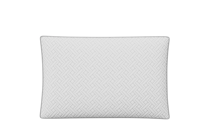 Essential shredded memory foam pillow with cooling knit fabric cover in white, breathable support pillow for side and back sleepers by Owen Holmes