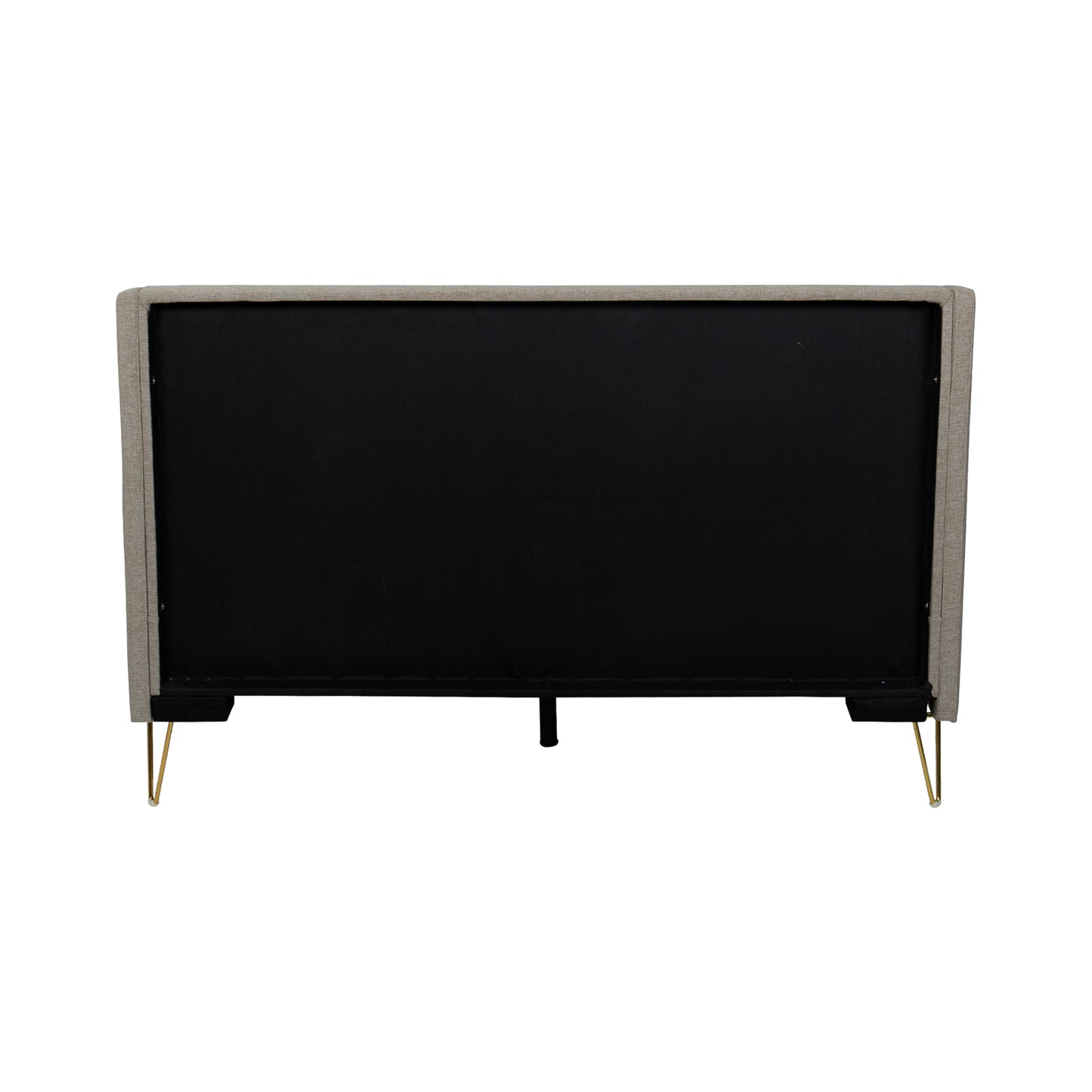 Harbor- gray upholstered platform bed- back of headboard, on white background