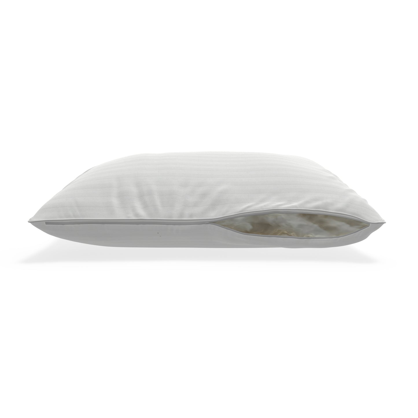 White pillow on a white background. Kapok foam fiber pillow