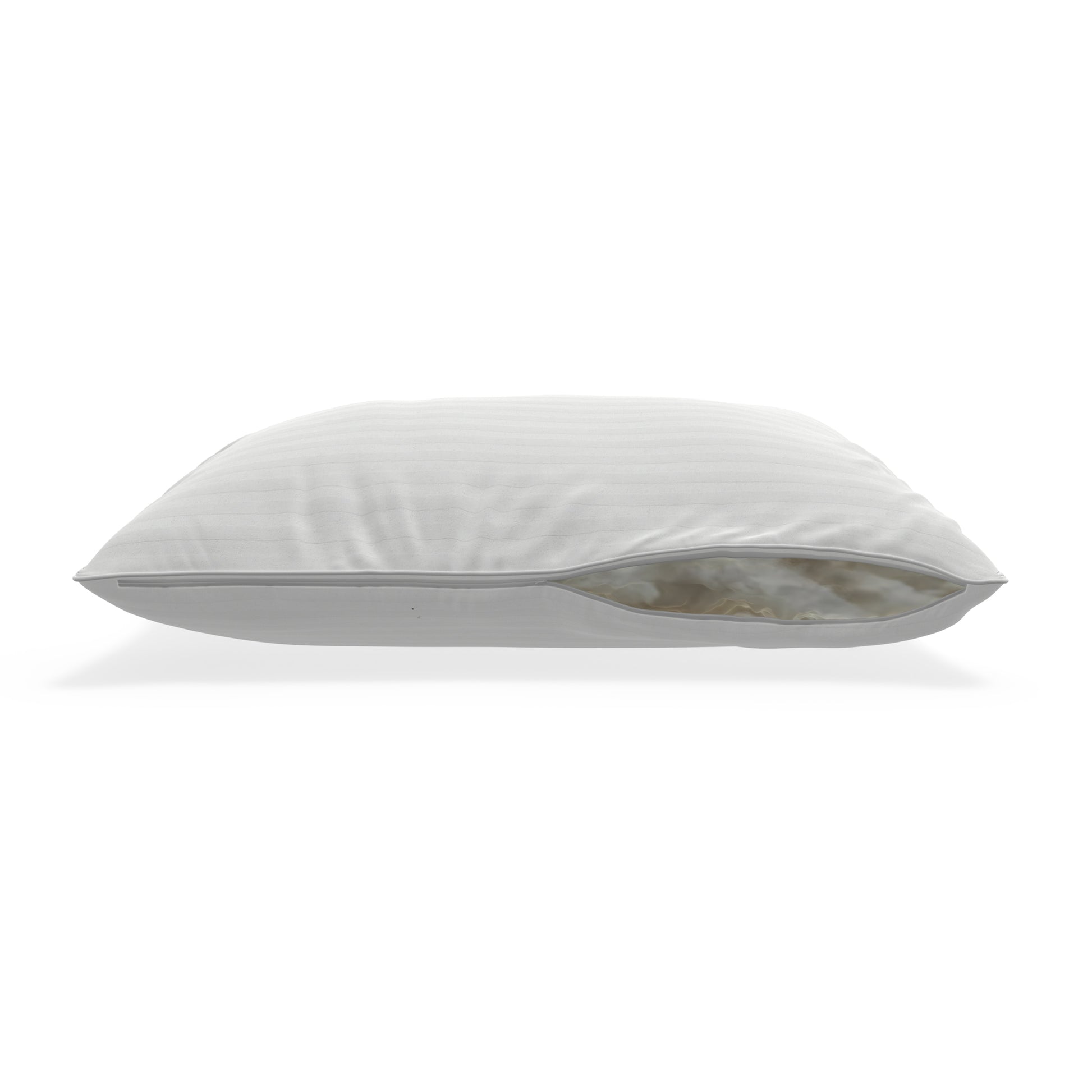 White pillow on a white background. Kapok foam fiber pillow