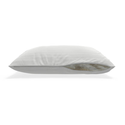 White pillow on a white background. Kapok foam fiber pillow