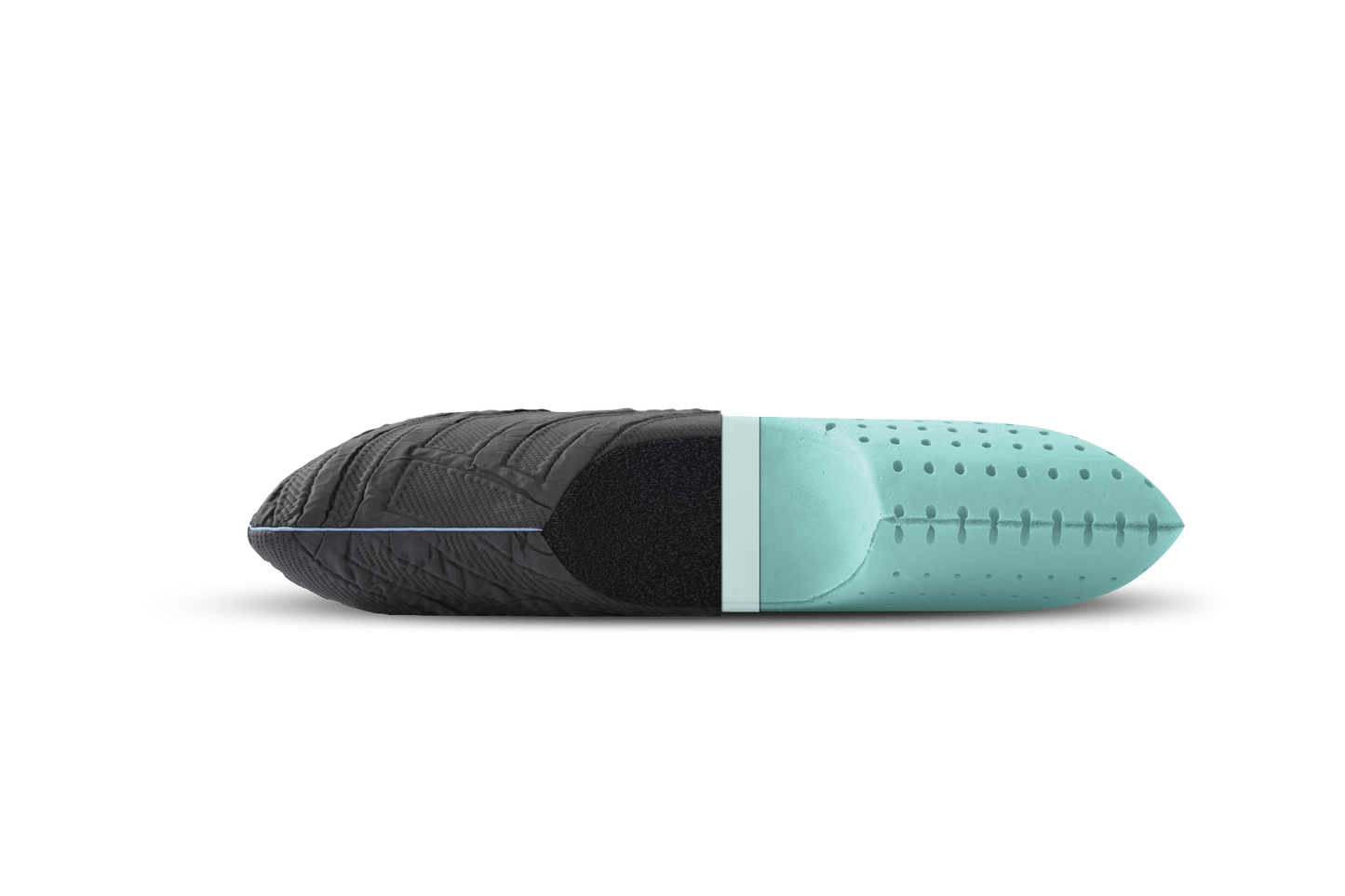 PowerCool shoulder pillow queen size with cooling memory foam core cutaway for airflow and support