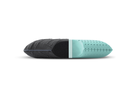 PowerCool shoulder pillow queen size with cooling memory foam core cutaway for airflow and support