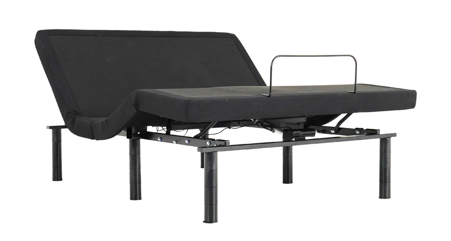 Black adjustable bed on a white background. Rio4.0 adjustable bed base- transparent background