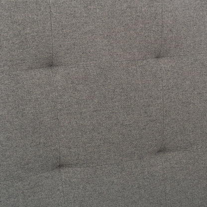 Rowan upholstered bed- close-up of tufted headboard indentations