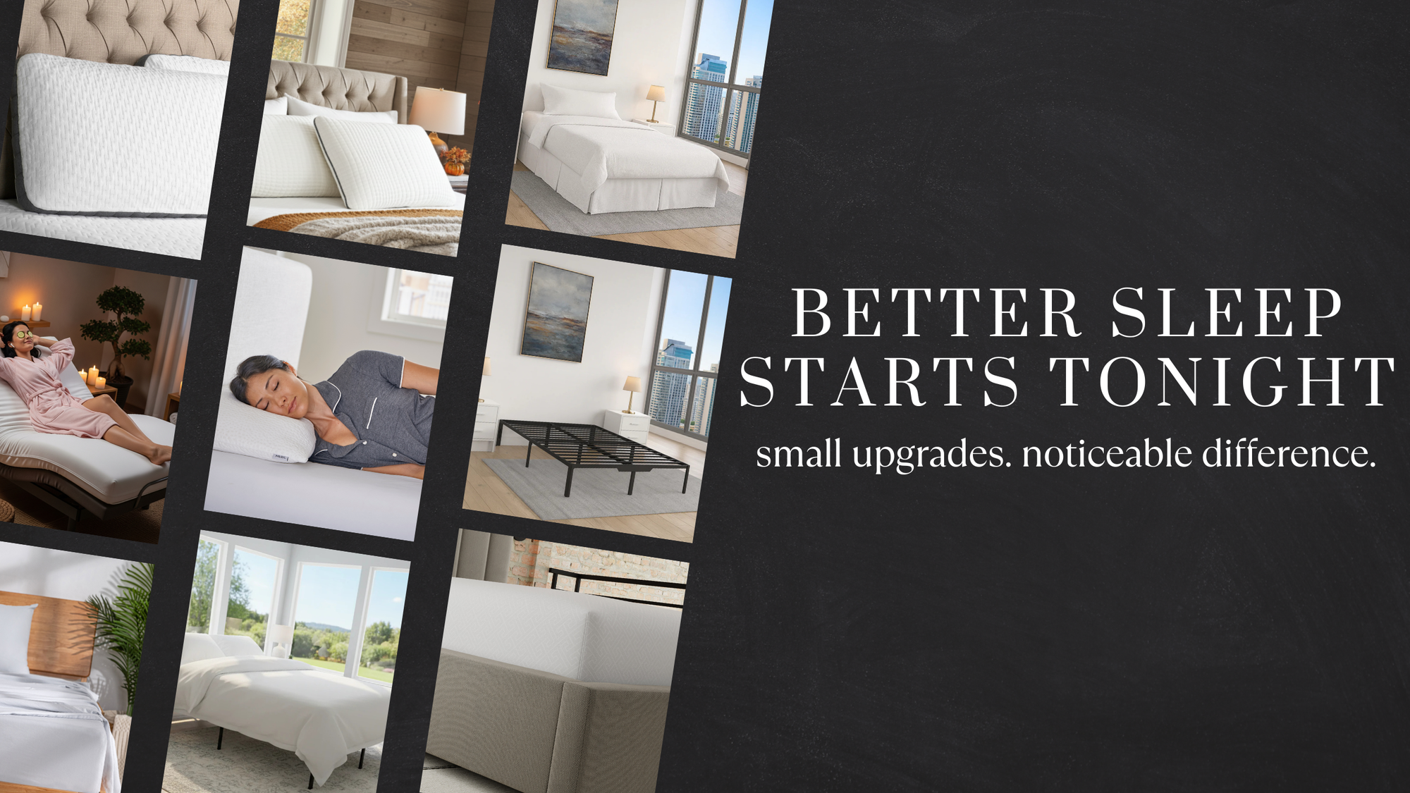 Bedroom scenes showing pillows, mattress protectors, and bedding upgrades for better sleep by Owen Holmes